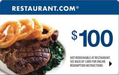 Restaurant.com $100 Gift Card