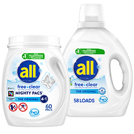 all® Free Clear Laundry - 73oz & Above or 39ct & Above