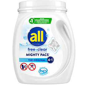 all® Free Clear Laundry Detergent Pacs, 32 ct or Larger