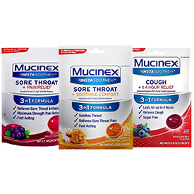 MUCINEX® InstaSoothe™ Throat Drops