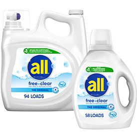 all® Free & Clear Liquid Laundry Detergent 88oz or Larger