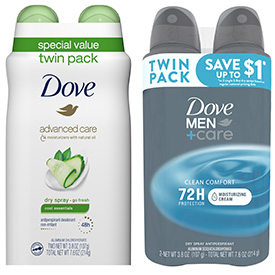 Dove® Deodorant Twin Packs