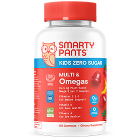 SmartyPants® Kids Zero Sugar Multi & Omegas Gummies